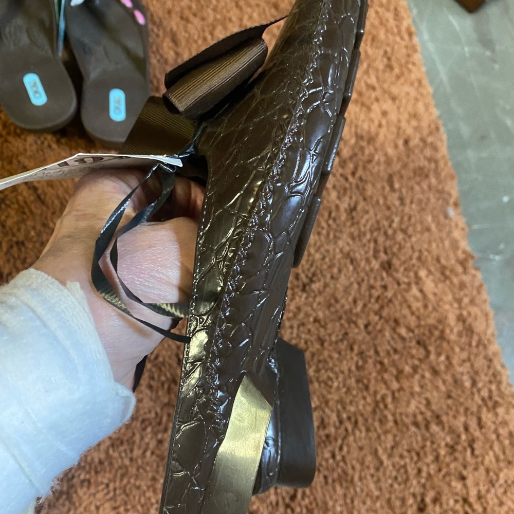 New brown slide sandals